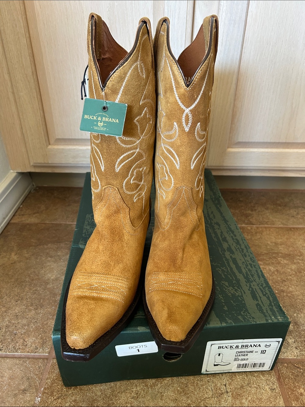 Buck & Brana Honey Suede Western Boots
